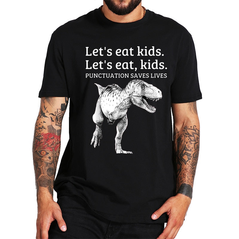 Dinosaur T Shirt Let's Eat Funny Design