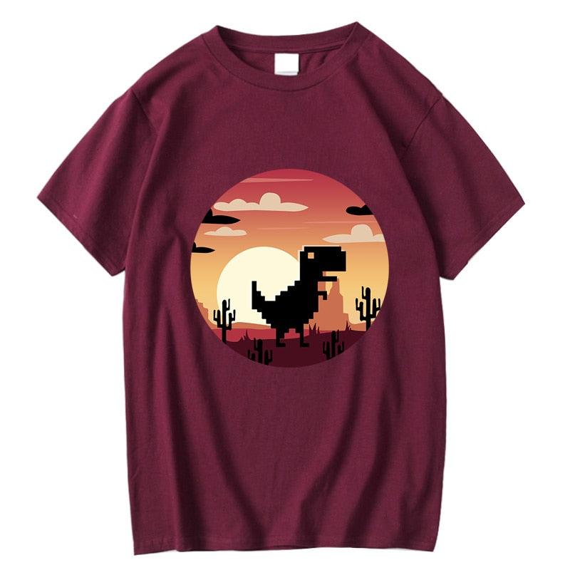 T-shirt 100% cotton funny game dinosaur