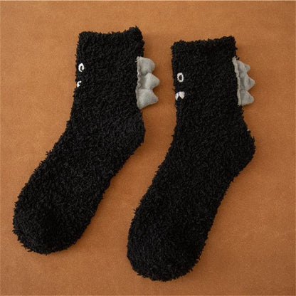 Dinosaurs City: New Funny 3D Little Dinosaur Fluffy Socks - Keeps Your Feet Warm and Cozy