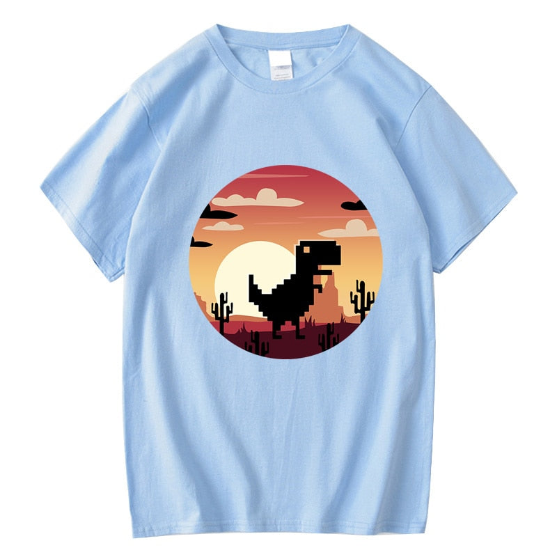 T-shirt 100% cotton funny game dinosaur